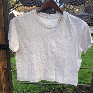 Pink Victoria’s Secret tan short sleeve cotton crop size S